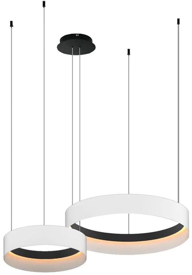 Závesné LED svietidlo Orbita, 2x LED 72w, 4000k, w/b