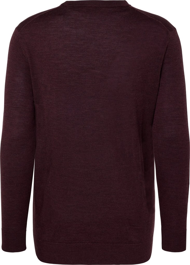 Pulóver z vlny merino, tmavočervený s melírom