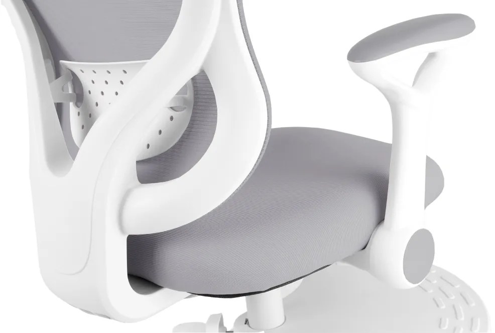 Detská rastúca stolička Neoseat JUNI 007 — látka, prateľný poťah, sivá