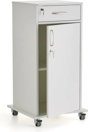 Rečnícky pult, 1 zásuvka, veľká skrinka, biela