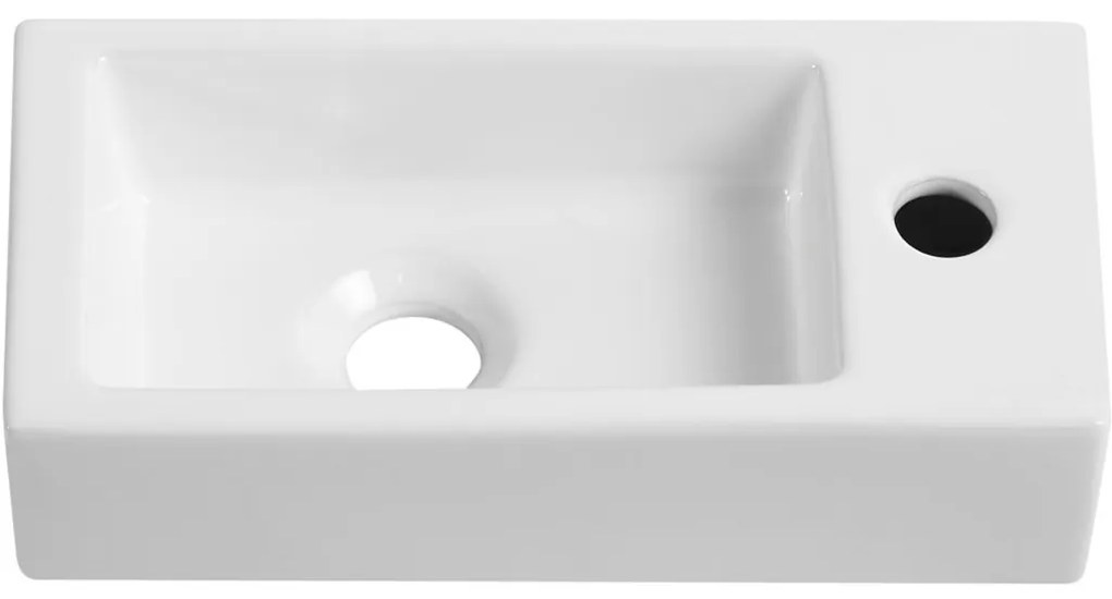 Cerano Roberto, keramické umývadlo 365x180x90 mm, závesné pravé, biela lesklá, CER-CER-417209R