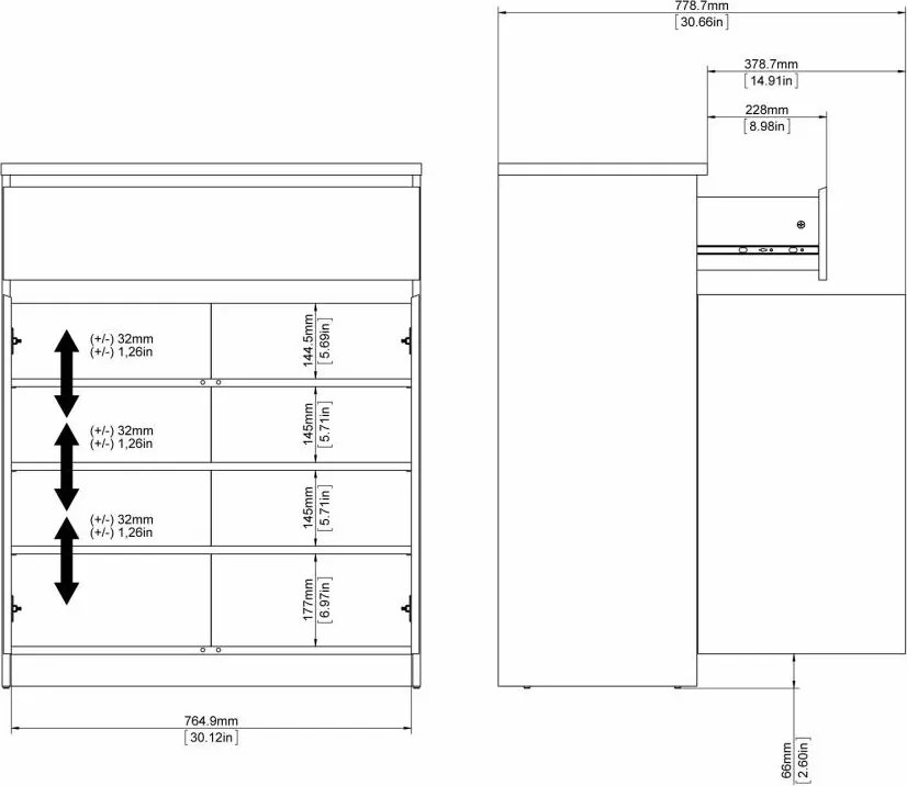 Komoda Simplicitous 234 80 cm beton/bílá lesk