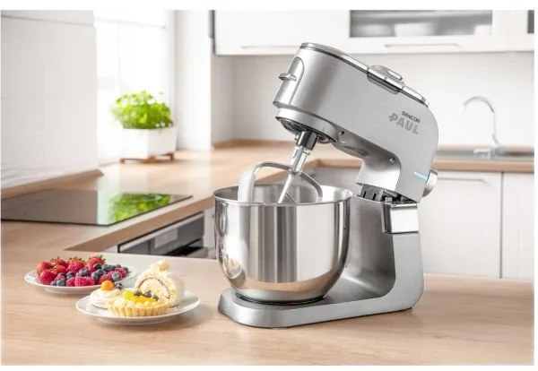 Sencor kuchynský robot 1700W s nerezovou miskou, matný chróm