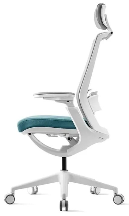 Kancelárska ergonomická stolička ROLY White — sieť, látka, biela / viac farieb Zelená