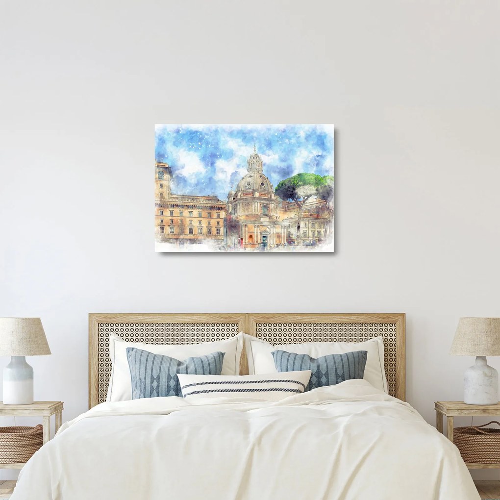 Sklenený obraz - Kostol Santa Maria di Loreto, Rím, Taliansko (70x50 cm)