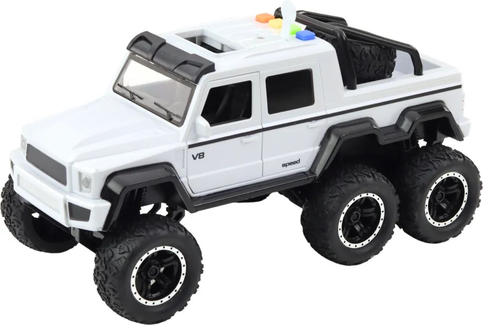 LEAN Toys Terénne vozidlo Fricative Drive Lights Sounds White Pearl 6x6 1:16