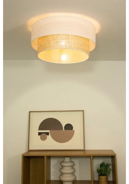 Stropné svietidlo BORHO 1xE27/60W/230V pr. 50 cm biela/juta