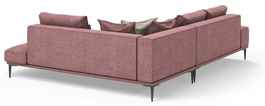 Ružová rozkladacia rohová pohovka Interieurs 86 Liege, pravý roh