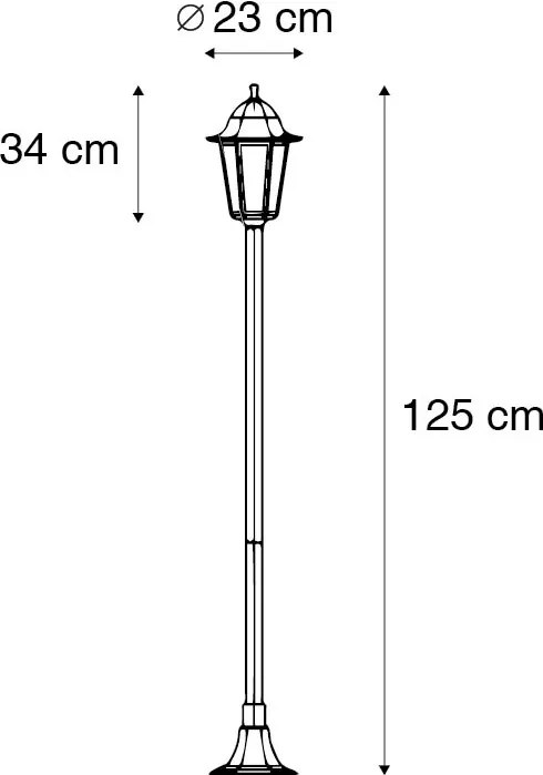 Inteligentná vonkajšia stojaca lampa čierna 125 cm vrátane WiFi ST64 - New Orleans