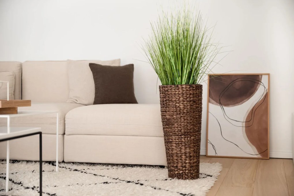 Kvetináč CLASSIC ROUND, vodný hyacint, výška 60 cm, hnedý