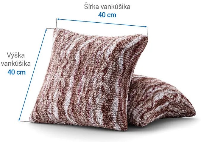 Bielastické poťahy OCEANO NOVÉ hnedo-vínové obliečky na vankúšiky 2 ks ( 40 x 40 cm)