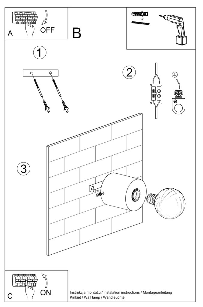 Sollux Lighting Nástenné svietidlo SALGADO prírodné drevo