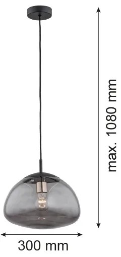 Argon 4334 - Luster na lanku TRINI 1xE27/15W/230V čierna