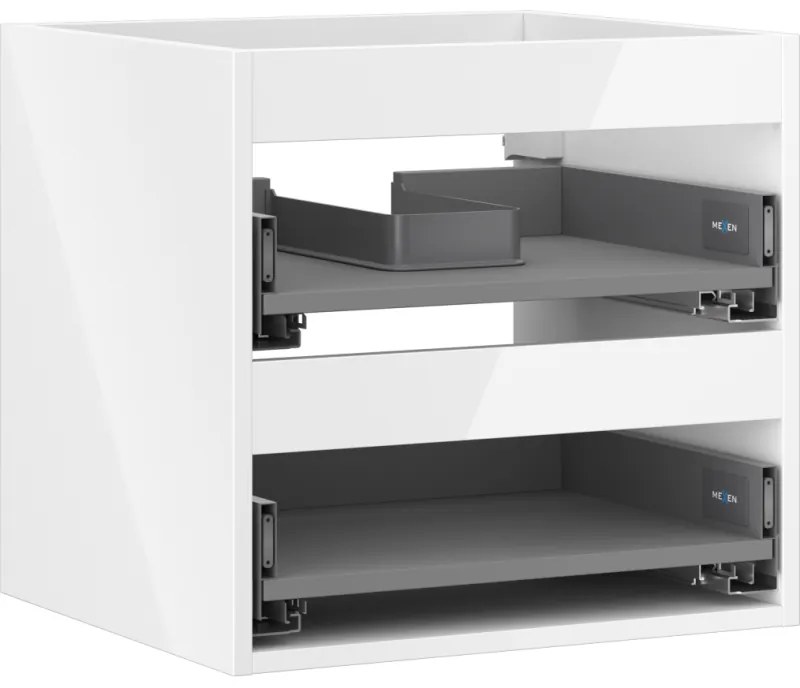 Mexen Box-A, závesná skrinka 50 cm, 2 zásuvky, biela lesklá, 91AX0-0500-470-2-00