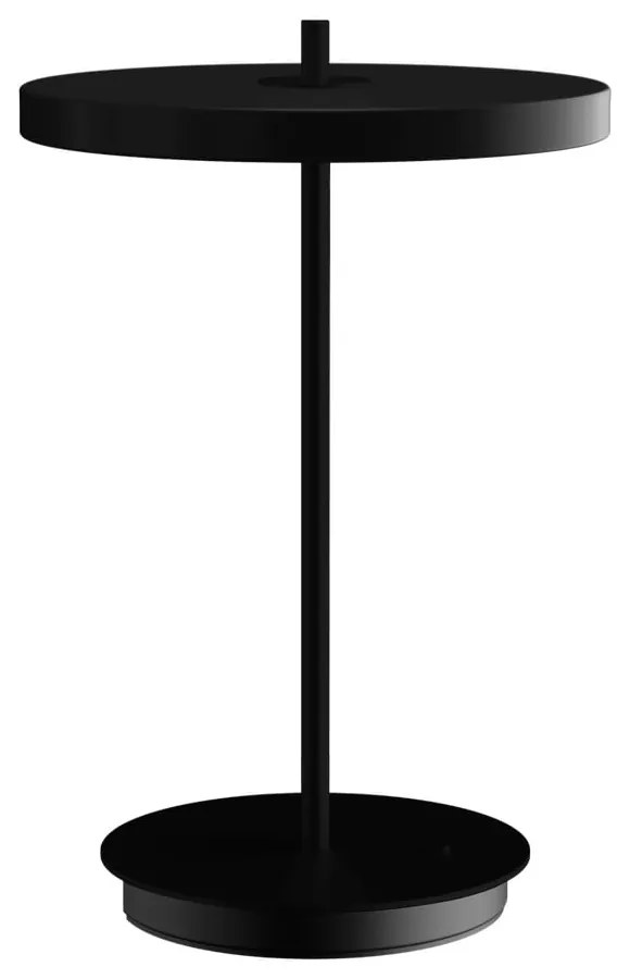 Čierna kovová LED stolová lampa s kovovým tienidlom (výška 31 cm) Asteria Move – UMAGE