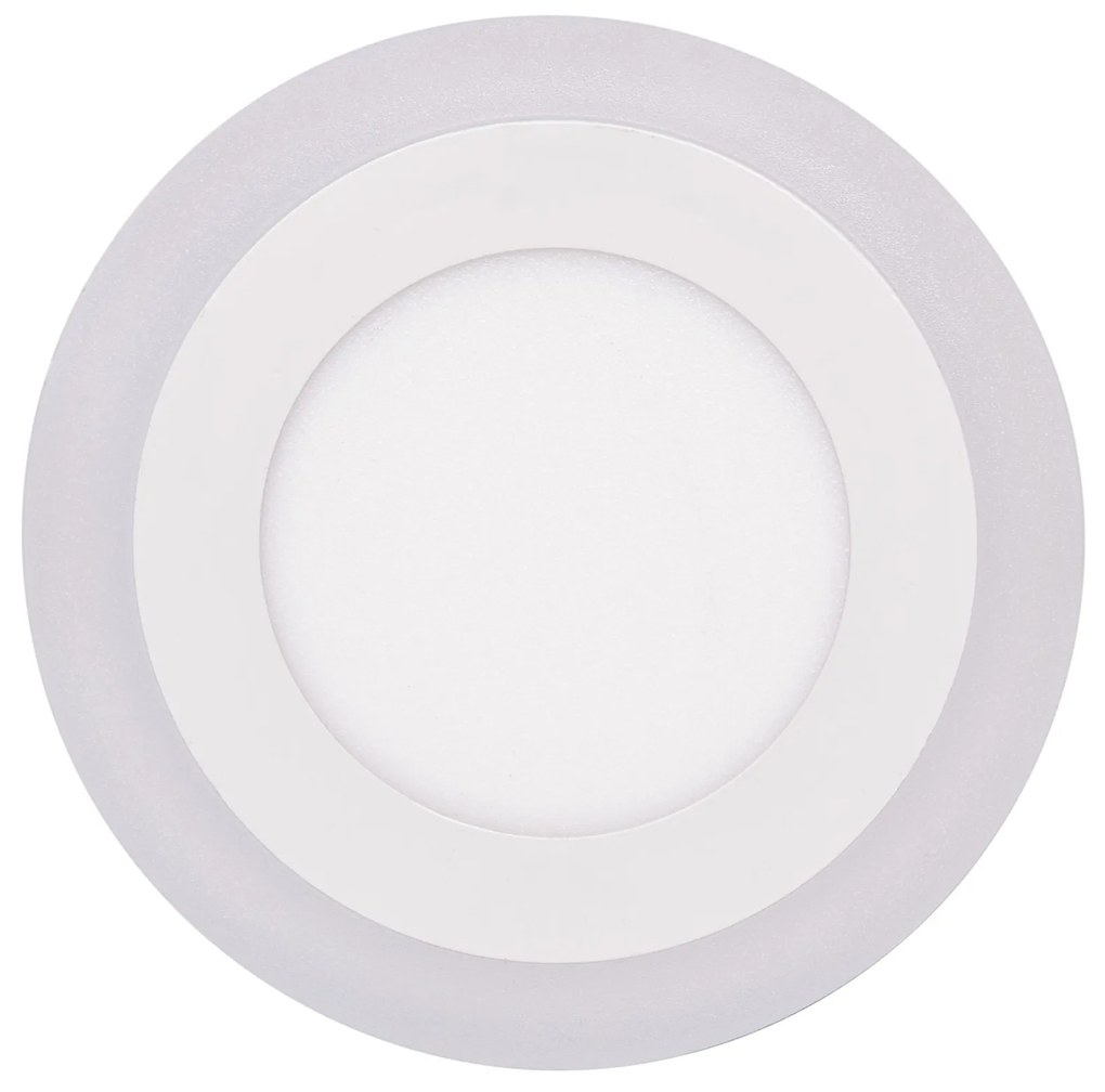 Ecolite Biely vstavaný LED panel guľatý 145mm 6W+3W podsvietený LED-DUO-R6W