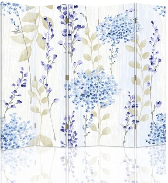 CARO Paraván - Floral Pattern 2 | päťdielny | obojstranný 180x180 cm