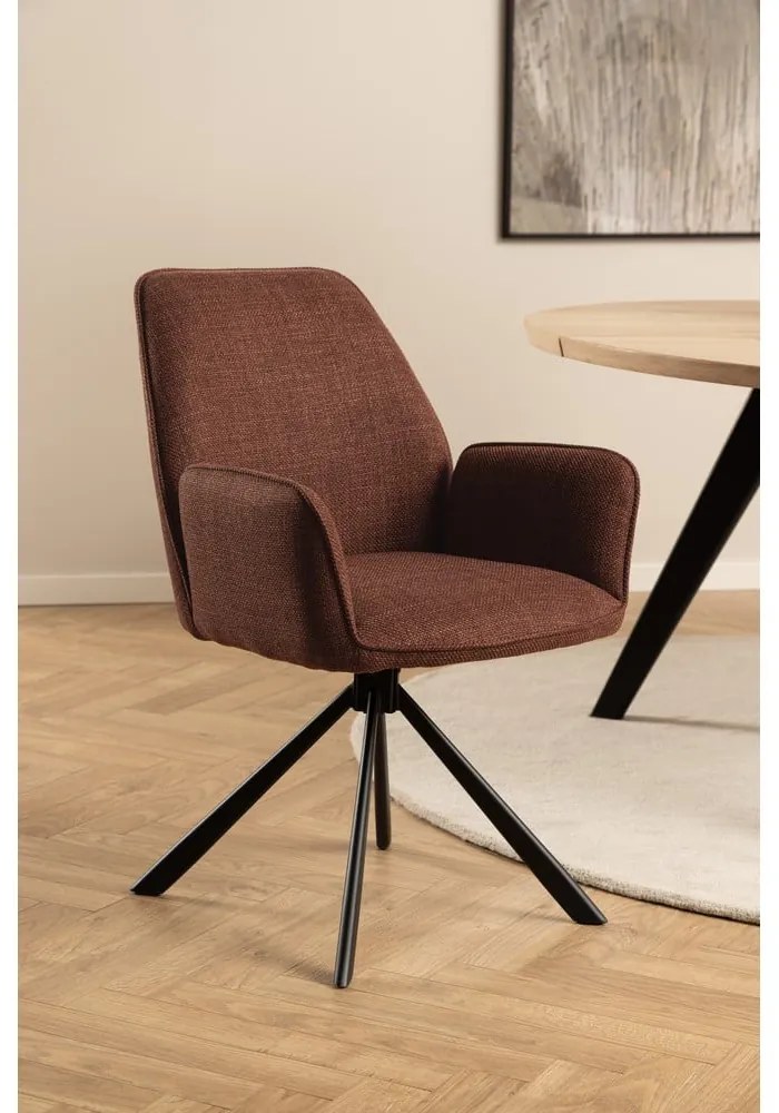 Čalúnené jedálenské kreslá v súprave s podrúčkami 2 ks v tehlovej farbe Glenda – Actona