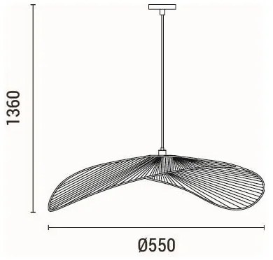 Luster na lanku CALYPSO 1xE27/15W/230V bambus