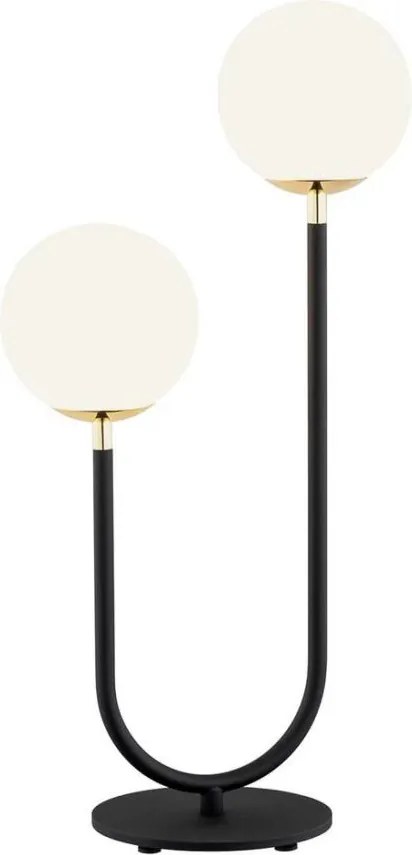 Argon 7072 - Stolná lampa FERRONE 2xE14/7W/230V čierna/biela/zlatá