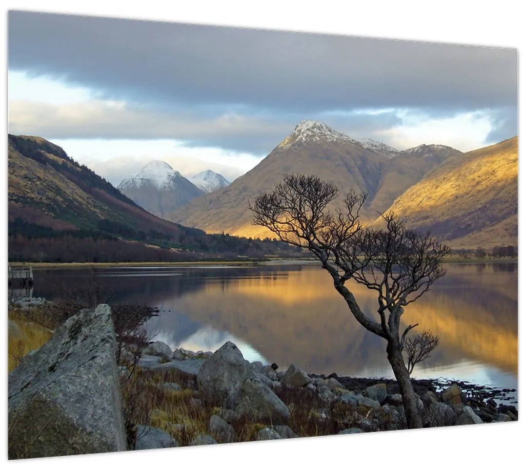 Obraz - Hory pri jazere (70x50 cm)