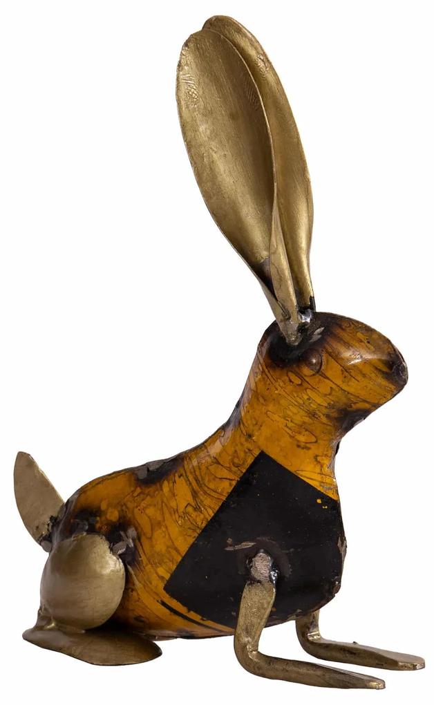 Kovový zajac v štýle upcycle 145x60x170
