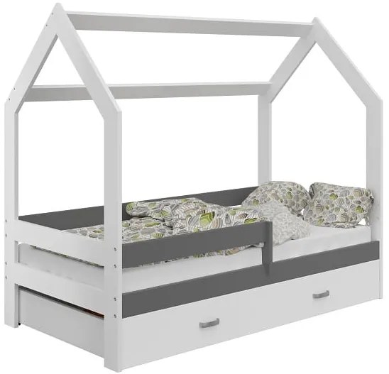 Detská posteľ DOMČEK D3 80x160cm masív biela