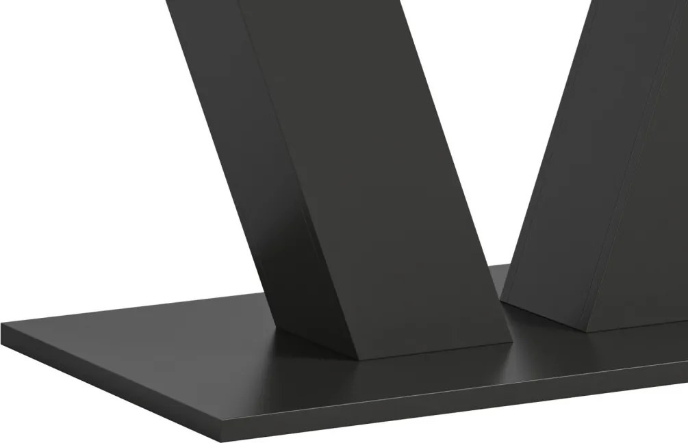 Rozkladací jedálenský stôl Moteon 150x90 cm, sivý/sivý, podnož V