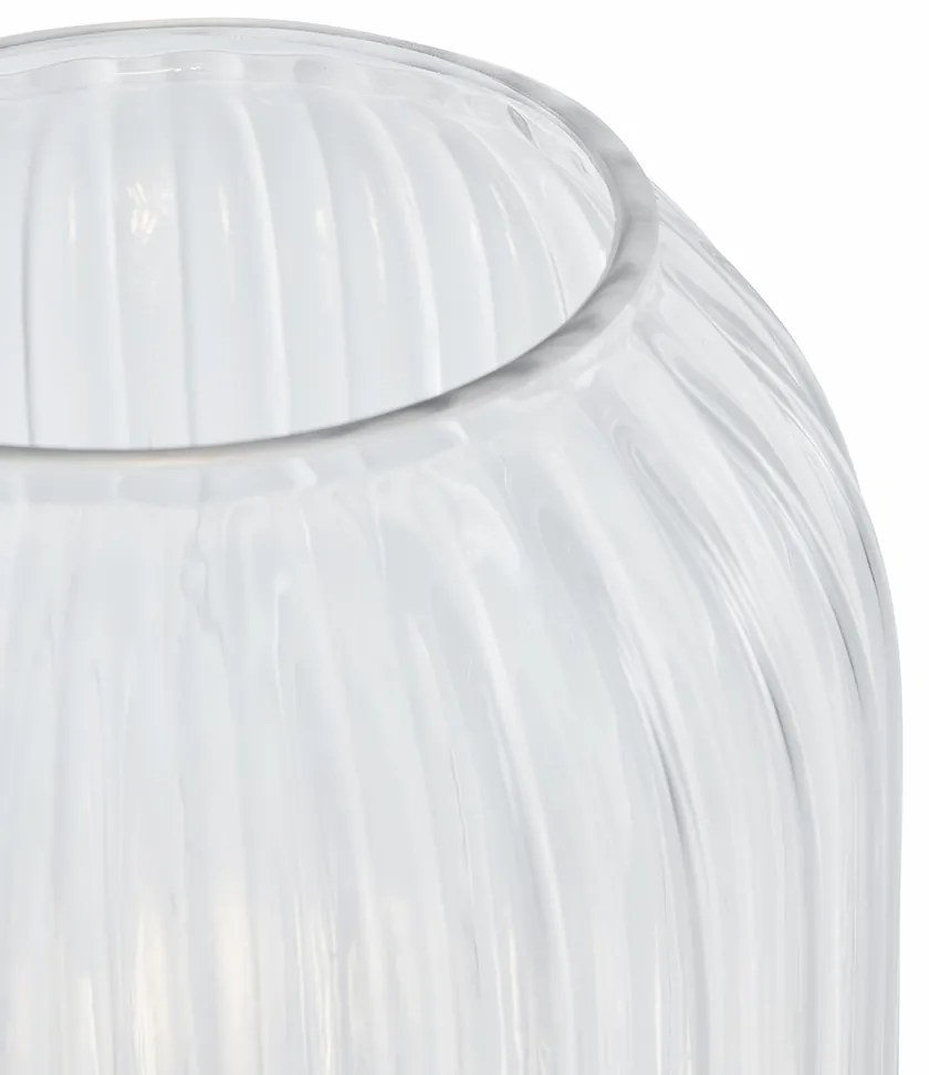 Stojaca lampa v štýle Art Deco mosadz s priehľadným sklom - Rid