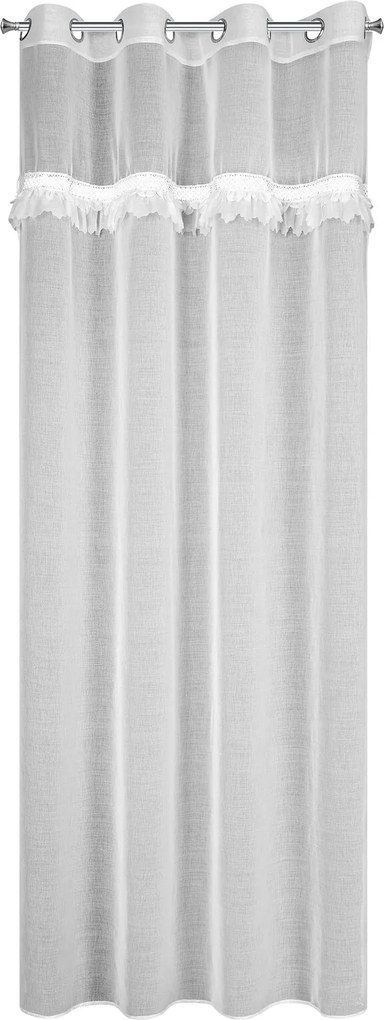 ZÁCLONA NA KRÚŽKOCH KIARA 140X250 CM BIELA