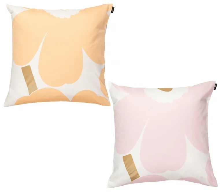 Obliečka na vankúš Unikko 50x50, 2ks / ružová a marhuľová