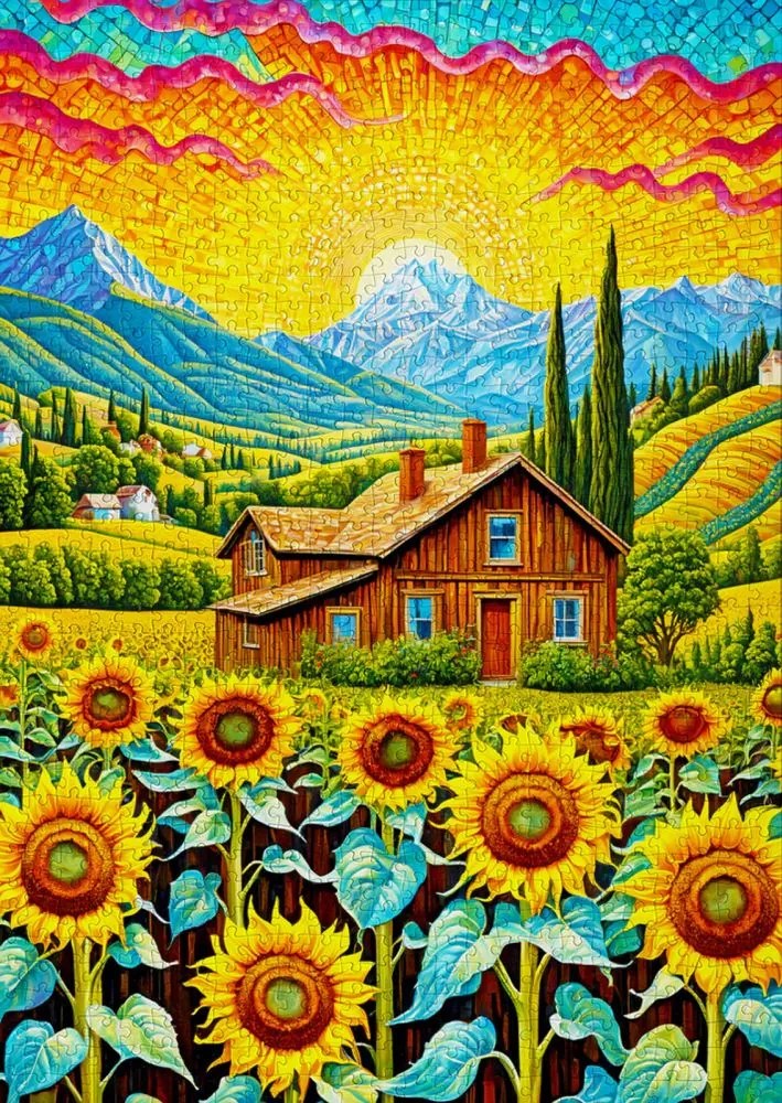 Enjoy Puzzle Slnečnicový dom 1000 dielikov