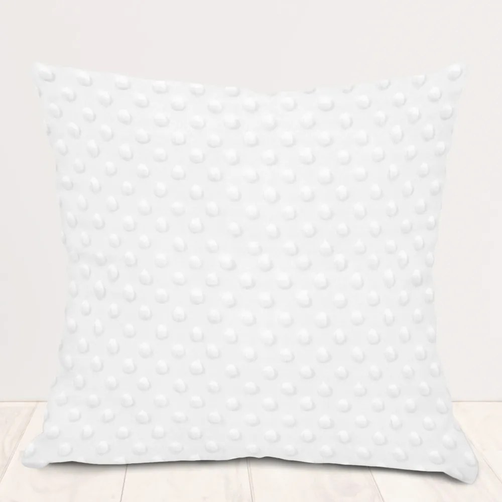 Biante Detská obliečka na vankúš Minky 3D bodky MKP-016 Krémovo biela 30 x 50 cm