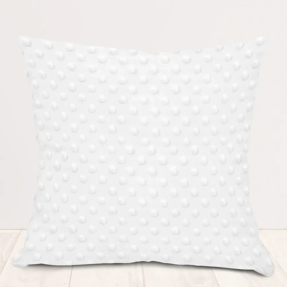 Biante Detská obliečka na vankúš Minky 3D bodky MKP-016 Krémovo biela 45 x 45 cm