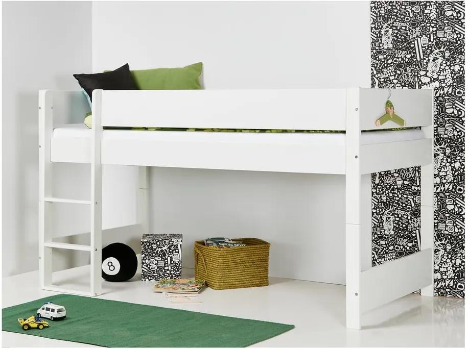 Biela detská poschodová posteľ s bezpečnostnými postrannými peľasťami Manis-h Argos, 90 x 200 cm