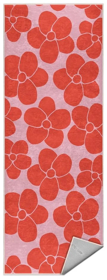 Červený/ružový prateľný behúň 60x230 cm Poppy Fields – Mila Home