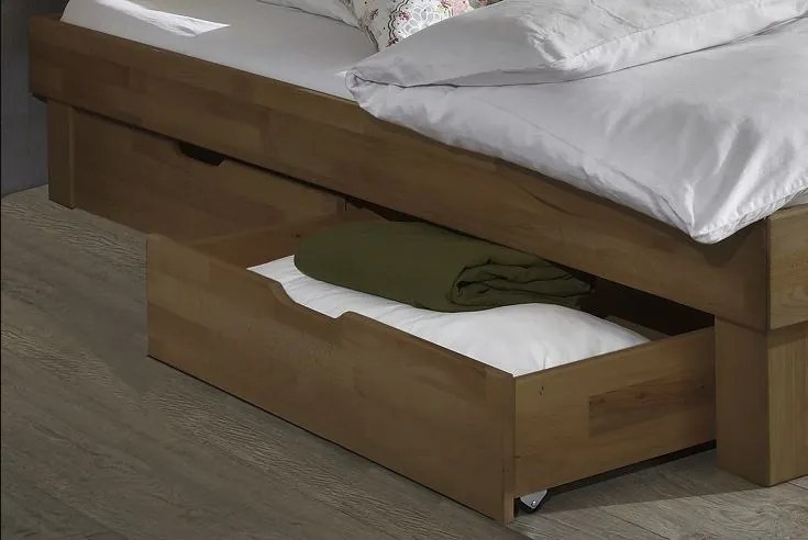 Šuplíky pod posteľ ALBA z masívu duba - 2 ks
