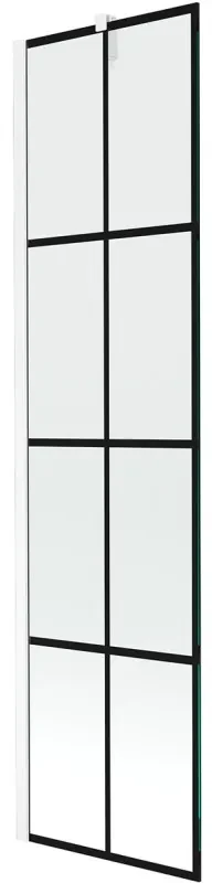 Mexen Next vaňová zástena jednokrídlová 50 x 150 cm, Čierny vzor, Biela - 895-050-000-00-77-20