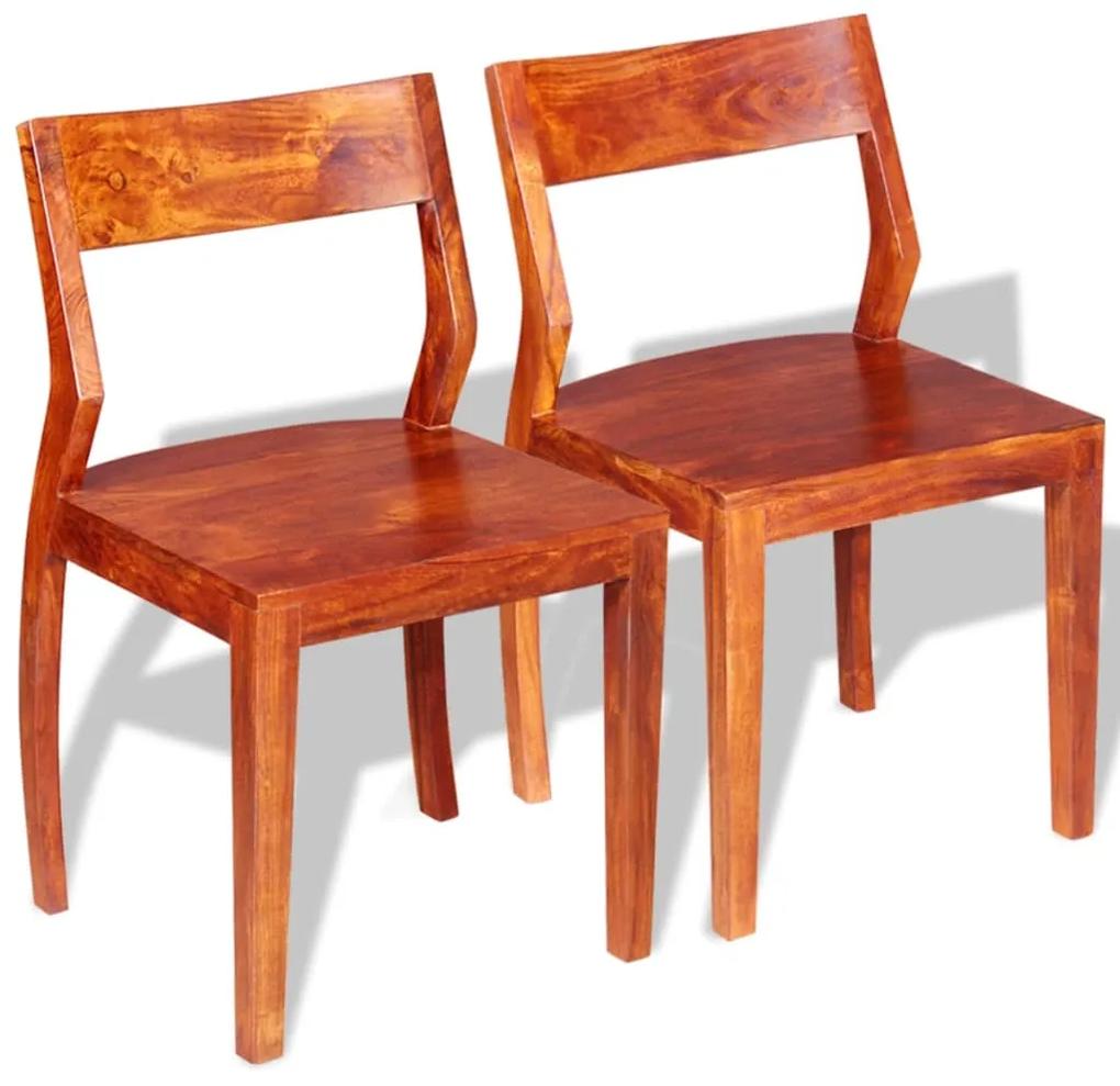 Jedálenské stoličky, 2 ks, akáciové a sheeshamové drevo