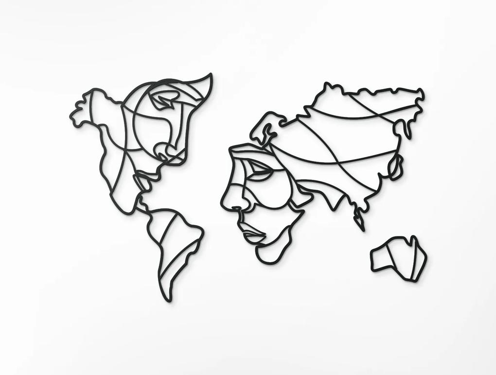 drevko Umelecká Mapa sveta na stenu - Dve tváre