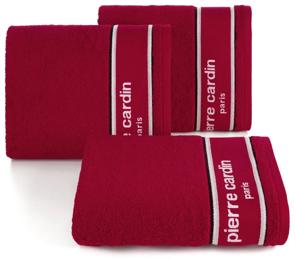 BAVLNENÝ UTERÁK PIERRE CARDIN KARL 70X140 CM ČERVENÁ