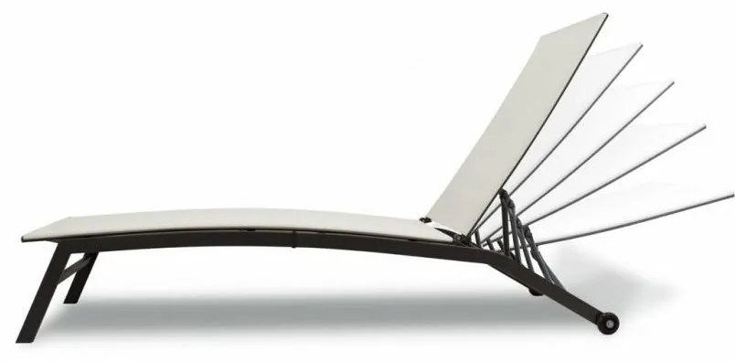 Záhradné ležadlo s kolieskami béžová, 195 x 90 x 63 cm