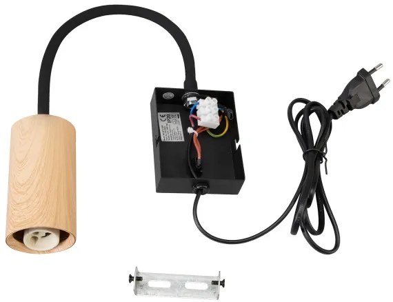 Brilagi - Flexibilná nástenná lampa SELE 1xGU10/30W/230V čierna/dubový dekor