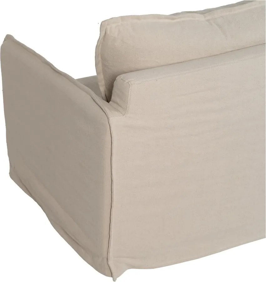 Krémová ľanová pohovka 200 cm – Ixia