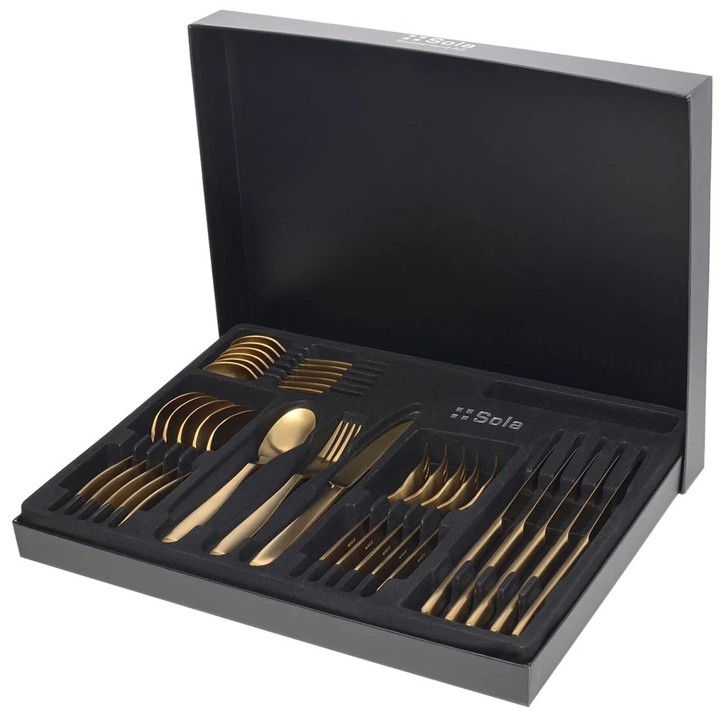 Príborový set 24 ks - Gaya All Satin zlatý - 128490