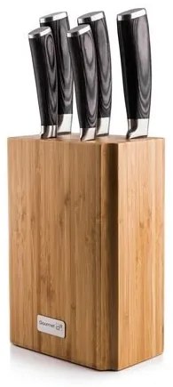 G21 Gourmet Stone 5-dielna sada nožov + bambusovýblok
