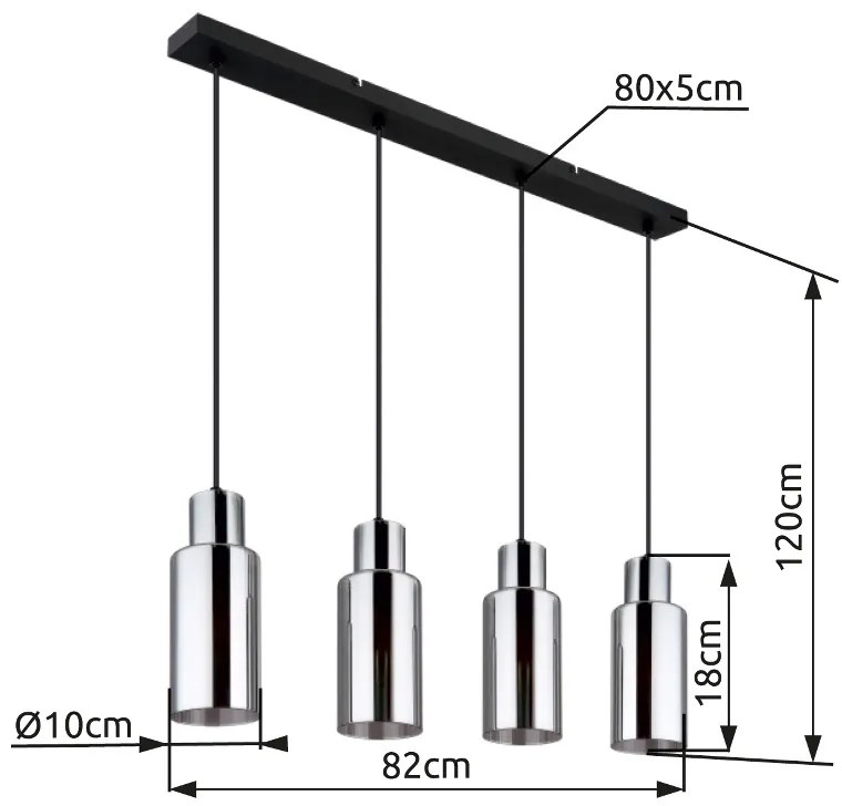 GLOBO LIDARIA 15708-4H Závesné svietidlo