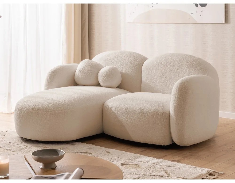 Svetlohnedá rohová pohovka z textílie buklé (ľavý roh/s leňoškou) Orbit – Ropez