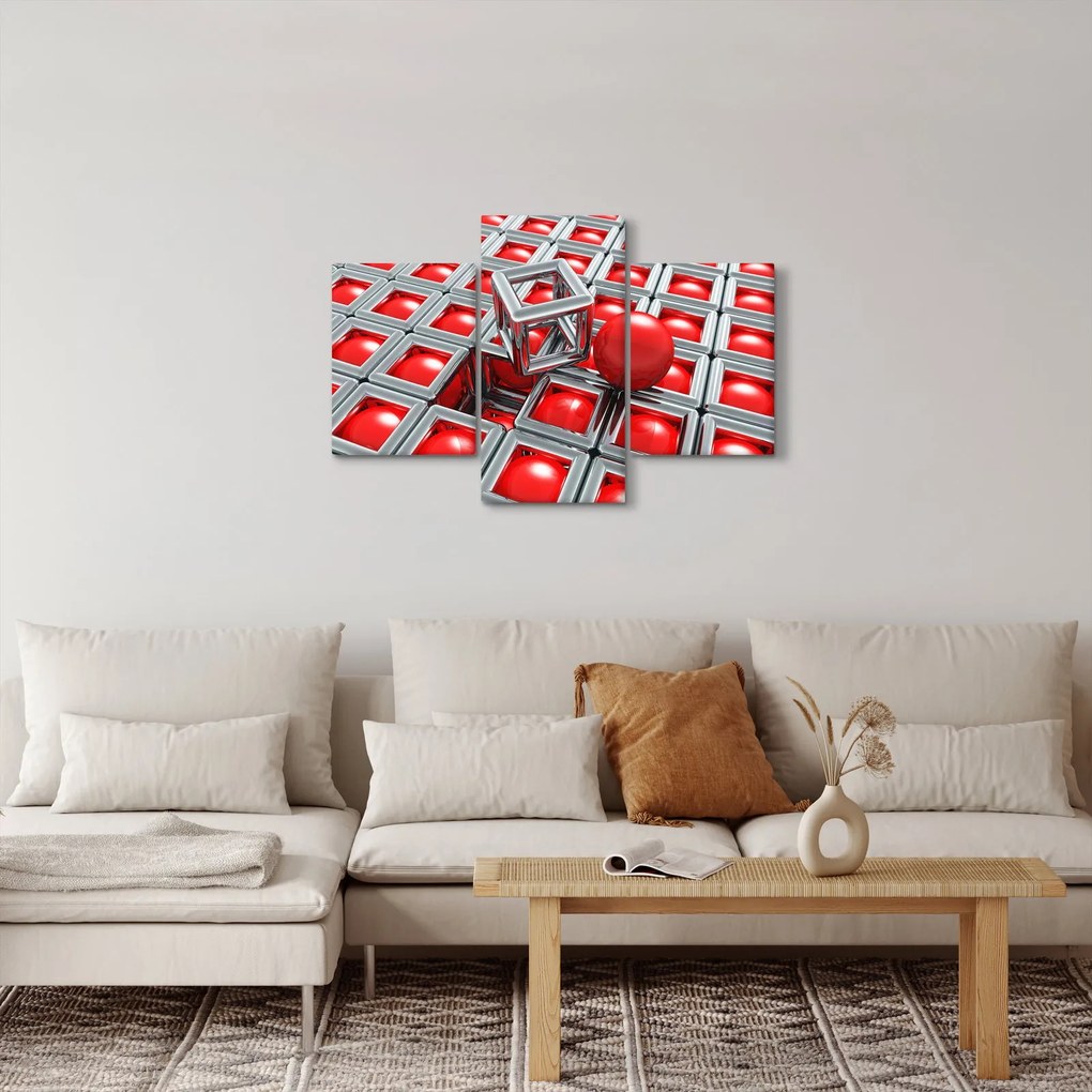 Obraz - 3D metalická abstrakcia (90x60 cm)