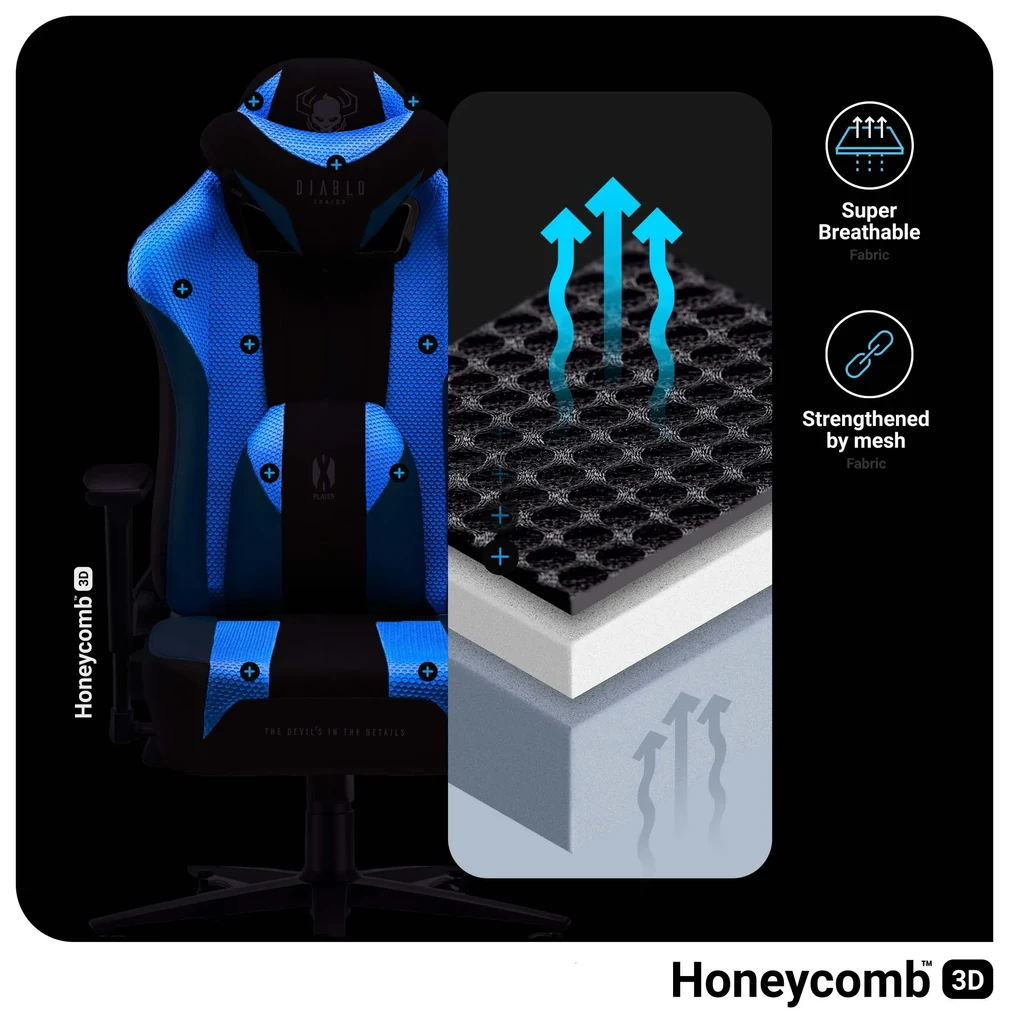 Látkové herné kreslo Diablo X-Player 2.0 King Size, Frost Black/ čierne